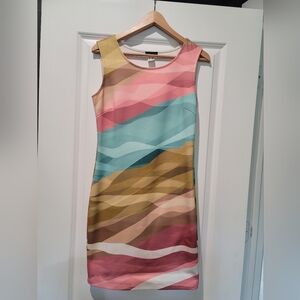 VENUS Colorful Wave Pattern Mini Dress